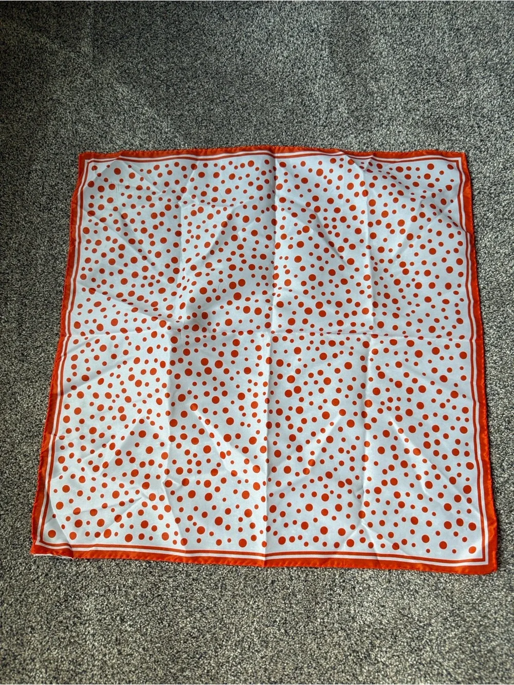 Vintage Nasharr Freres Orange Polka Dot Scarf
